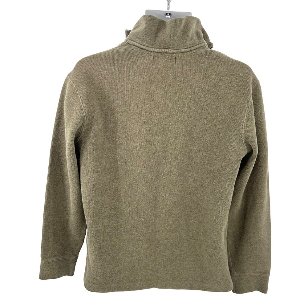 POLO RALPH LAUREN OLIVE GREEN ZIPPERED NECKLINE SHIRT - M - Picture 3 of 4